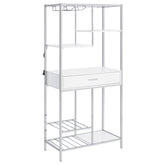 Orleans Furniture - Coaster - Figueroa 5-shelf LED Wine Storage Bar Cabinet White High Gloss - 182034